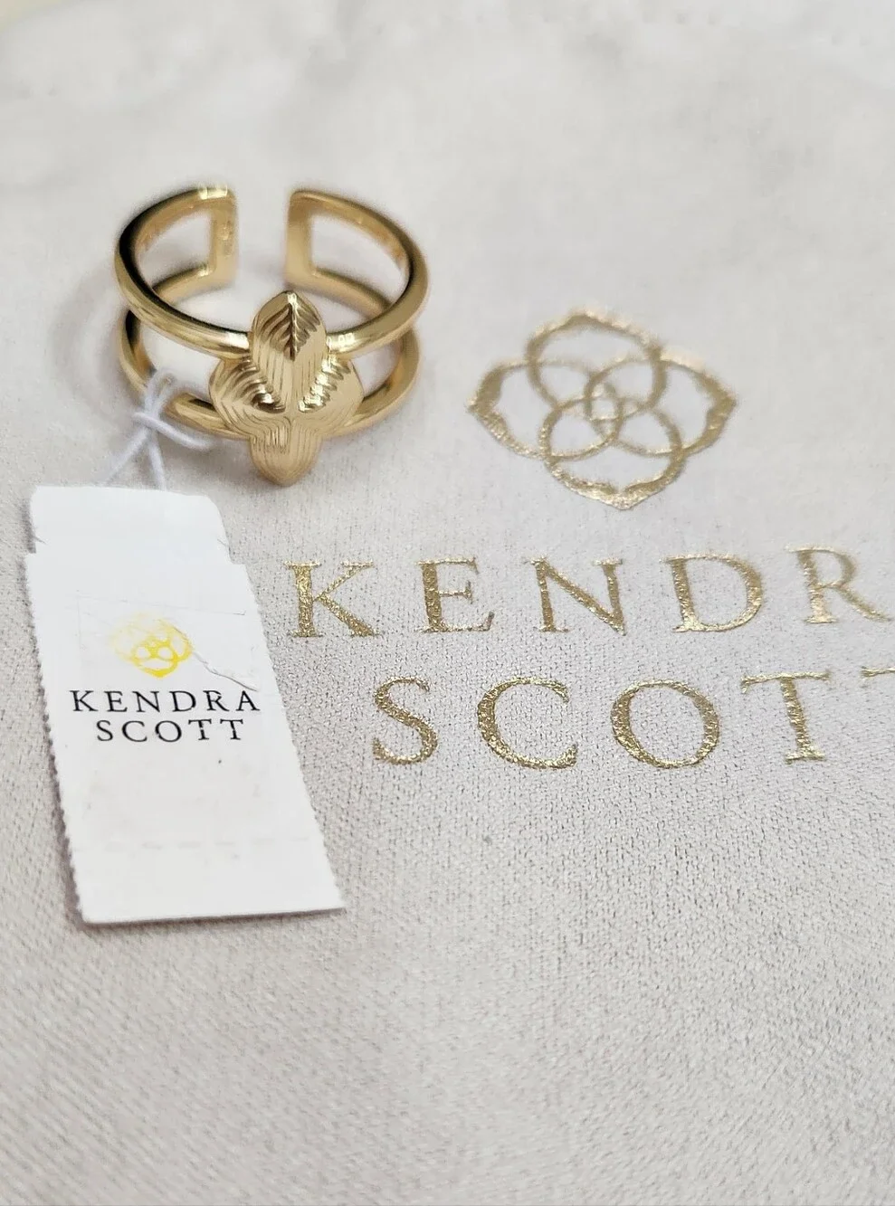 Kendra Scott Abbie Double Band Ring Gold Sz 9 NWT